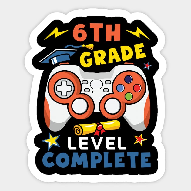 Custom Grade level complete tee Graduation Gift End of school last day of school Video Game Tee Sticker by inksplashcreations